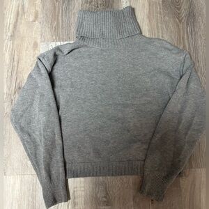 Lulu's Soft Gray Turtleneck Knit Sweater